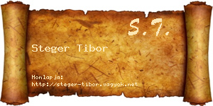 Steger Tibor névjegykártya